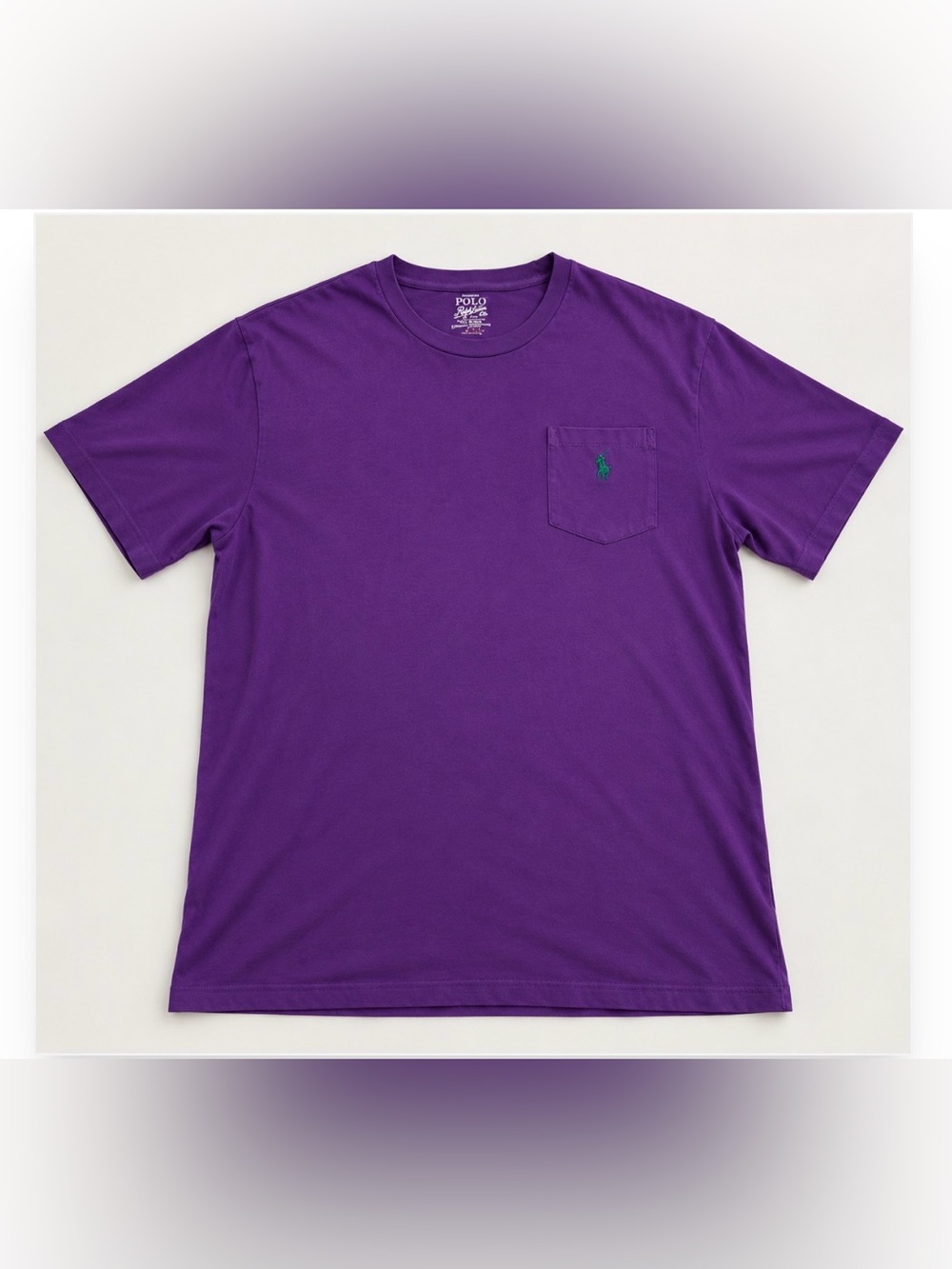 Polo Ralph Lauren Men’s Purple Pocket Tee LT Large Tall Green Pony